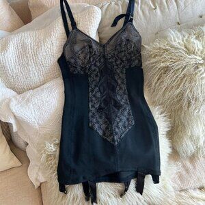 1950s Black Lace Shape Wear Dress SOLD